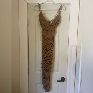 Oh Polly ruched mesh midi dress - size US 4